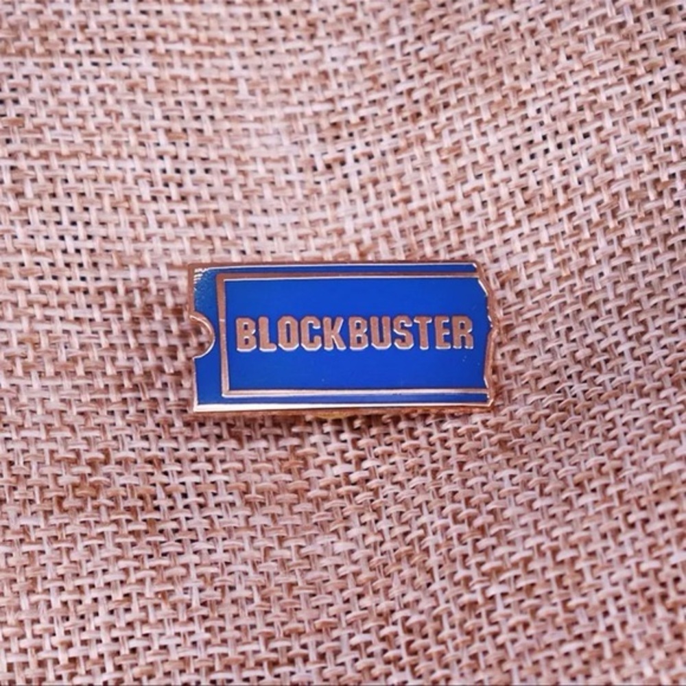 Blockbuster Enamel Pin Royal Blue & Gold